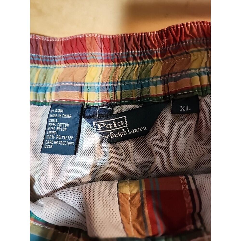 Polo Ralph Lauren Mens Shorts Rope Tie Front Plaid XLarge Preppy, College, beach - Picture 9 of 9